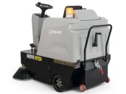 DeTec. KRYZS4 Aufsitz Kehrmaschine Kremer 48V 67AH Elektrische Hallen Kehrmaschine Selbstfahrende Kehrsaugmaschine mit 6.380 m²/h Flächenleistung