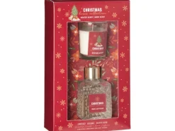 Diffuser-Set mit Kerze Vanille Winterbeere Mistelzweig 3-fach Sortiert