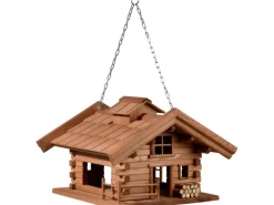 Dobar Vogelhaus Appenzell im Berghütten-Design 37 x 37 x 26 cm Braun FSC®