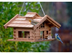 Dobar Vogelhaus Appenzell im Berghütten-Design 37 x 37 x 26 cm Braun FSC®