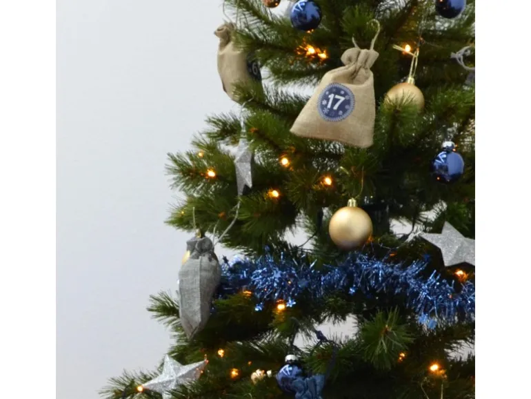 DuneDesign DIY Adventskalender Zum Selbst Befüllen 24 Geschenk-Säckchen Blau