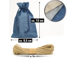 DuneDesign DIY Adventskalender Zum Selbst Befüllen 24 Geschenk-Säckchen Blau