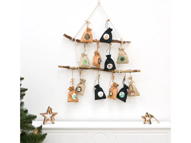 DuneDesign DIY Adventskalender Zum Selbst Befüllen 24 Geschenk-Säckchen Braun