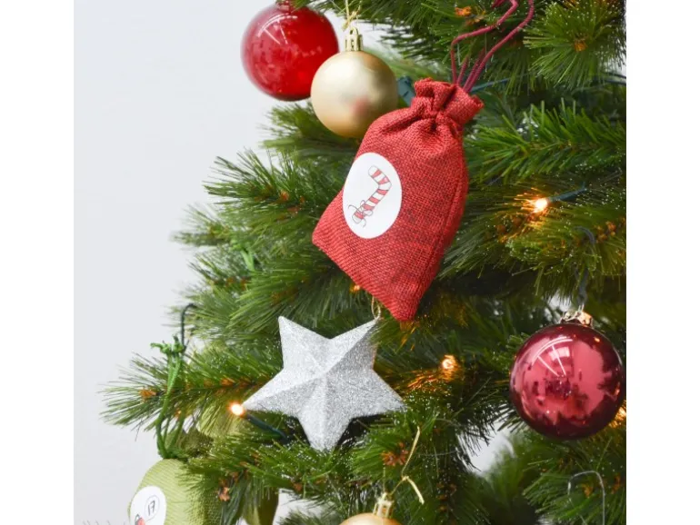 DuneDesign DIY Adventskalender Zum Selbst Befüllen 24 Geschenk-Säckchen Rot