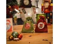 DuneDesign DIY Adventskalender Zum Selbst Befüllen 24 Geschenk-Säckchen Rot