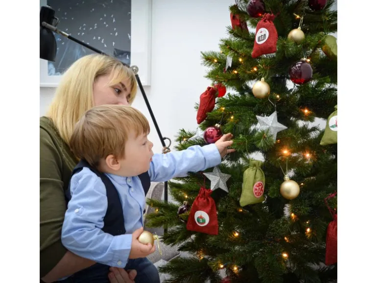 DuneDesign DIY Adventskalender Zum Selbst Befüllen 24 Geschenk-Säckchen Rot