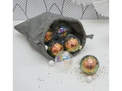 DuneDesign 4er Set Nordic Geschenk Stoffbeutel 32 x 32 cm für Weihnachten