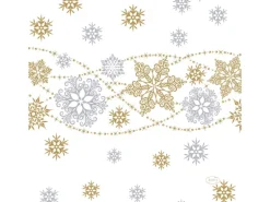 Duni Servietten Dessin Snow Glitter 33 cm x 33 cm Weiß 20 Stück FSC®