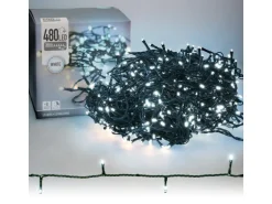 ECD Germany LED Cluster Lichterkette 36m 480LED Kaltweiß Timer 8 Modi