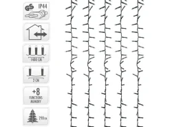 ECD Germany LED Cluster Lichterkette 14m 700 LEDs Extra Warmweiß 8 Modi IP44