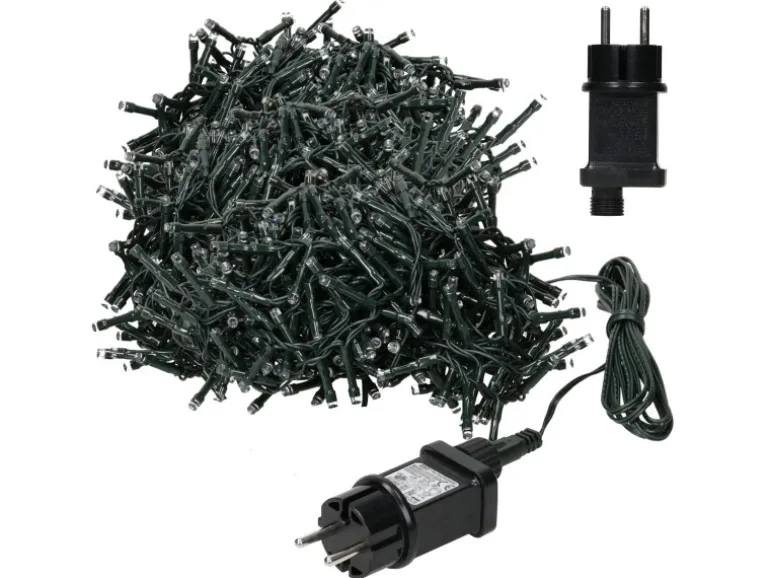 ECD Germany LED Cluster Lichterkette 8m 400 LEDs Extra Warmweiß 8 Modi IP44