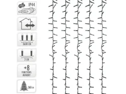 ECD Germany LED Cluster Lichterkette Extra Warmweiß 1800LED 36m 8 Programm IP44