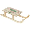ECD Germany LED Deko Schlitten aus Holz mit LED 42x16 cm Natur-Braun