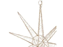 ECD Germany LED Deko Weihnachtsstern 30 Warmweiß LED 30cm Gold Batteriebetrieben