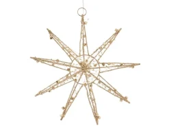 ECD Germany LED Deko Weihnachtsstern 30 cm mit 30 Warmweißen LEDs Gold