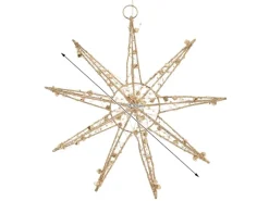 ECD Germany LED Deko Weihnachtsstern 30 cm mit 30 Warmweißen LEDs Gold