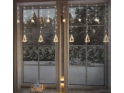 ECD Germany LED Fenster Lichtervorhang 220cm mit 138 LEDs Warmweiß 8 Funktionen