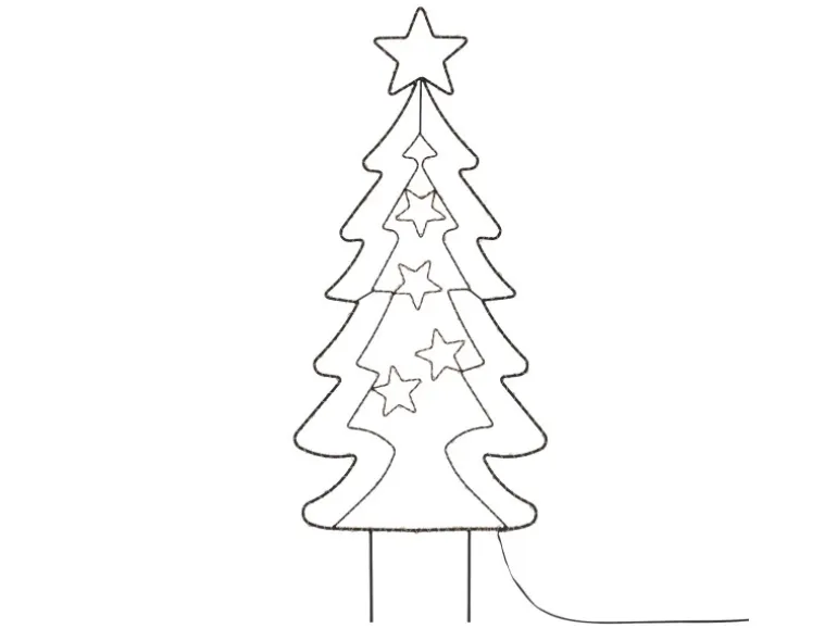 ECD Germany LED Gartenstecker Weihnachtsbaum 87cm 90 LEDs Warmweiß 6 Std Timer