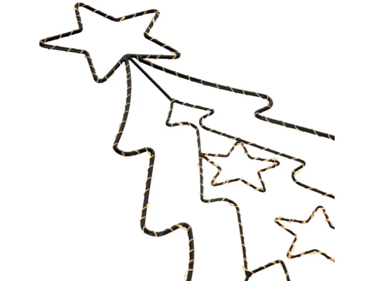 ECD Germany LED Gartenstecker Weihnachtsbaum 87cm 90 LEDs Warmweiß 6 Std Timer