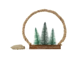 ECD Germany LED Jute Weihnachtskreis mit LED-Beleuchtung 34x30x7,5 cm