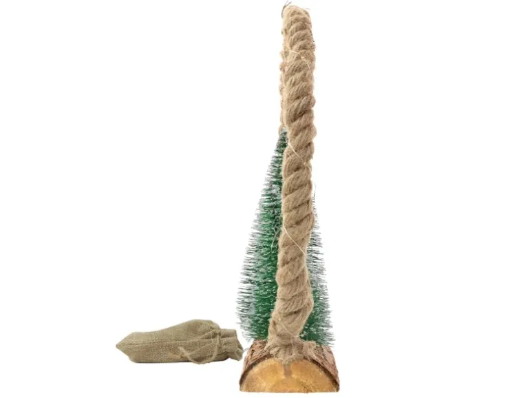 ECD Germany LED Jute Weihnachtskreis mit LED-Beleuchtung 34x30x7,5 cm