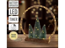 ECD Germany LED Jute Weihnachtskreis mit LED-Beleuchtung 45x45x9,5 cm