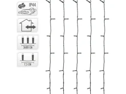 ECD Germany LED Lichterkette für Weihnachten mit 480 LEDs 36m Warmweiß IP44
