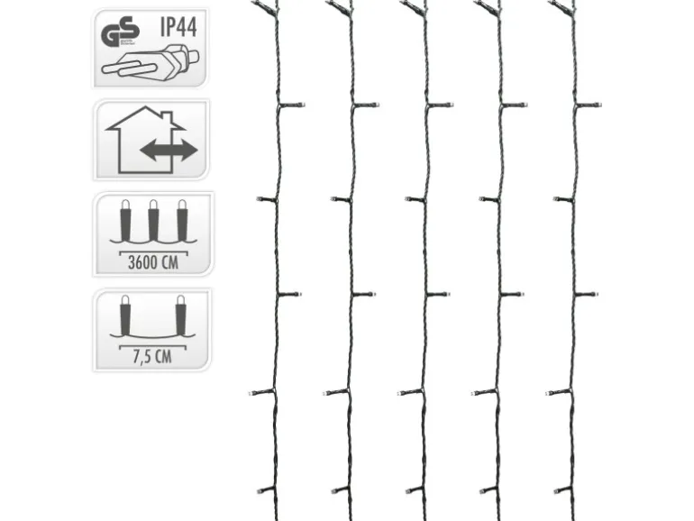 ECD Germany LED Lichterkette für Weihnachten mit 480 LEDs 36m Warmweiß IP44