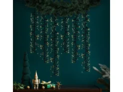 ECD Germany LED Lichterkette Lichtervorhang mit 480 LEDs Warmweiß mit 8 Modi