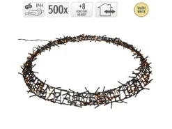 ECD Germany LED Lichterkranz Ø58cm 500 LEDs Warmweiß 8 Leuchtmodi