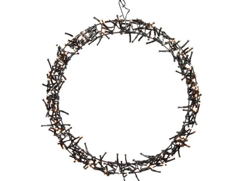 ECD Germany LED Lichterkranz Ø38cm 300 LEDs Warmweiß 8 Leuchtmodi