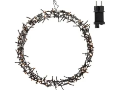 ECD Germany LED Lichterkranz Ø38cm 300 LEDs Warmweiß 8 Leuchtmodi