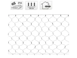 ECD Germany LED Lichternetz 160 Warmweiße LEDs 2x1m Weihnachten IP44 Wasserdicht