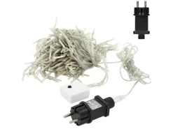 ECD Germany LED Lichtervorhang 2x1,5m 240 Kaltweiße LEDs 12 Funktionen IP44