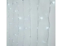 ECD Germany LED Lichtervorhang 2x1,5m 240 Kaltweiße LEDs 12 Funktionen IP44