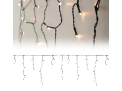 ECD Germany LED Lichtervorhang 12 m 360 Warmweiße LEDs Eiszapfen Lichterkette