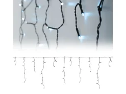 ECD Germany LED Lichtervorhang 12m 360 Kaltweiße LED Eiszapfen Lichterkette IP44