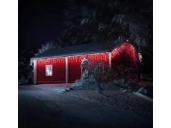 ECD Germany LED Lichtervorhang 12m 360 Kaltweiße LED Eiszapfen Lichterkette IP44