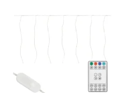 ECD Germany LED Lichtervorhang 300cm 120LED Warmweiß mit Timer 19 Modi