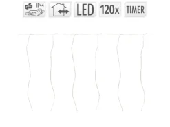 ECD Germany LED Lichtervorhang 300cm 120LED Warmweiß mit Timer 19 Modi