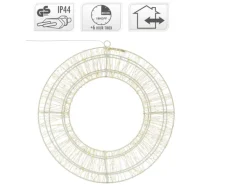 ECD Germany LED Metall Kranz 38cm mit 960 LEDs Warmweiß und Timer IP44