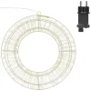 ECD Germany LED Metall Kranz 50cm mit 1440 LED Warmweiß und Timer IP44