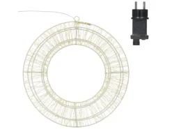 ECD Germany LED Metall Kranz 50cm mit 1440 LED Warmweiß und Timer IP44