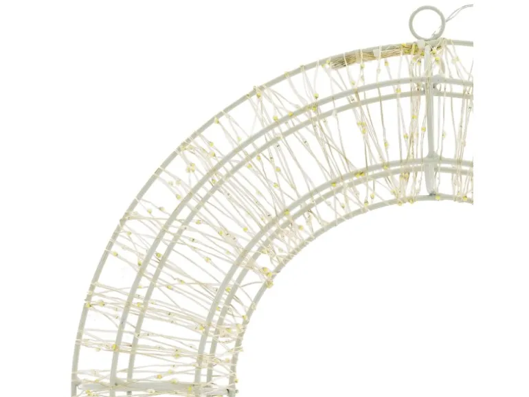 ECD Germany LED Metall Kranz 50cm mit 1440 LED Warmweiß und Timer IP44