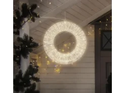 ECD Germany LED Metall Kranz 50cm mit 1440 LED Warmweiß und Timer IP44