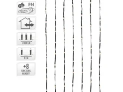 ECD Germany LED Micro Cluster Lichterkette 24m 800 LEDs Extra Warmweiß IP44