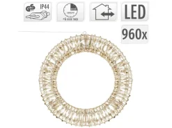 ECD Germany LED Weihnachtskranz 58cm mit 960 Warmweißen Micro LEDs