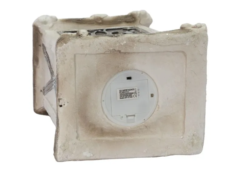 ECD Germany LED Weihnachtslaterne mit Warmweißes Licht 60cm Weiß Beige Grünes