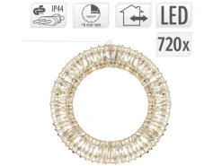 ECD Germany LED Weihnachtskranz 50cm mit 720 Warmweißen Micro LEDs