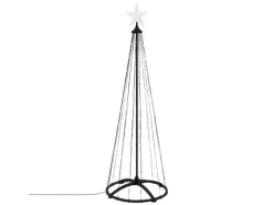 ECD Germany LED Weihnachtsbaum Außen 150 cm 154 LED Warmweiß Metall